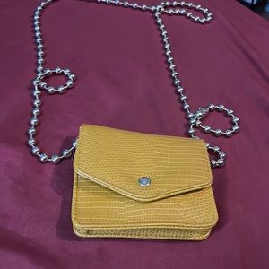 No boundaries faux leather micro snap chain strap bag